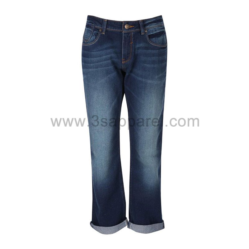 Lady's stone washed Jeans with elastic