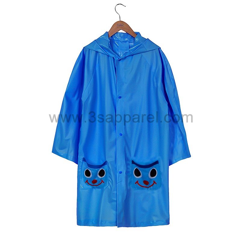 Kids fashion PVC rain coat