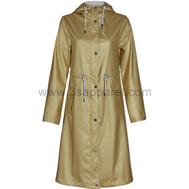 weld seam waterproof PU rain coat