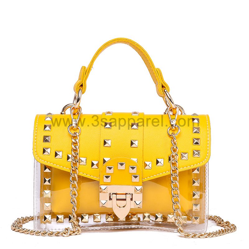 Fashion PVC Transparent Jelly 2 in 1 Women Handbags